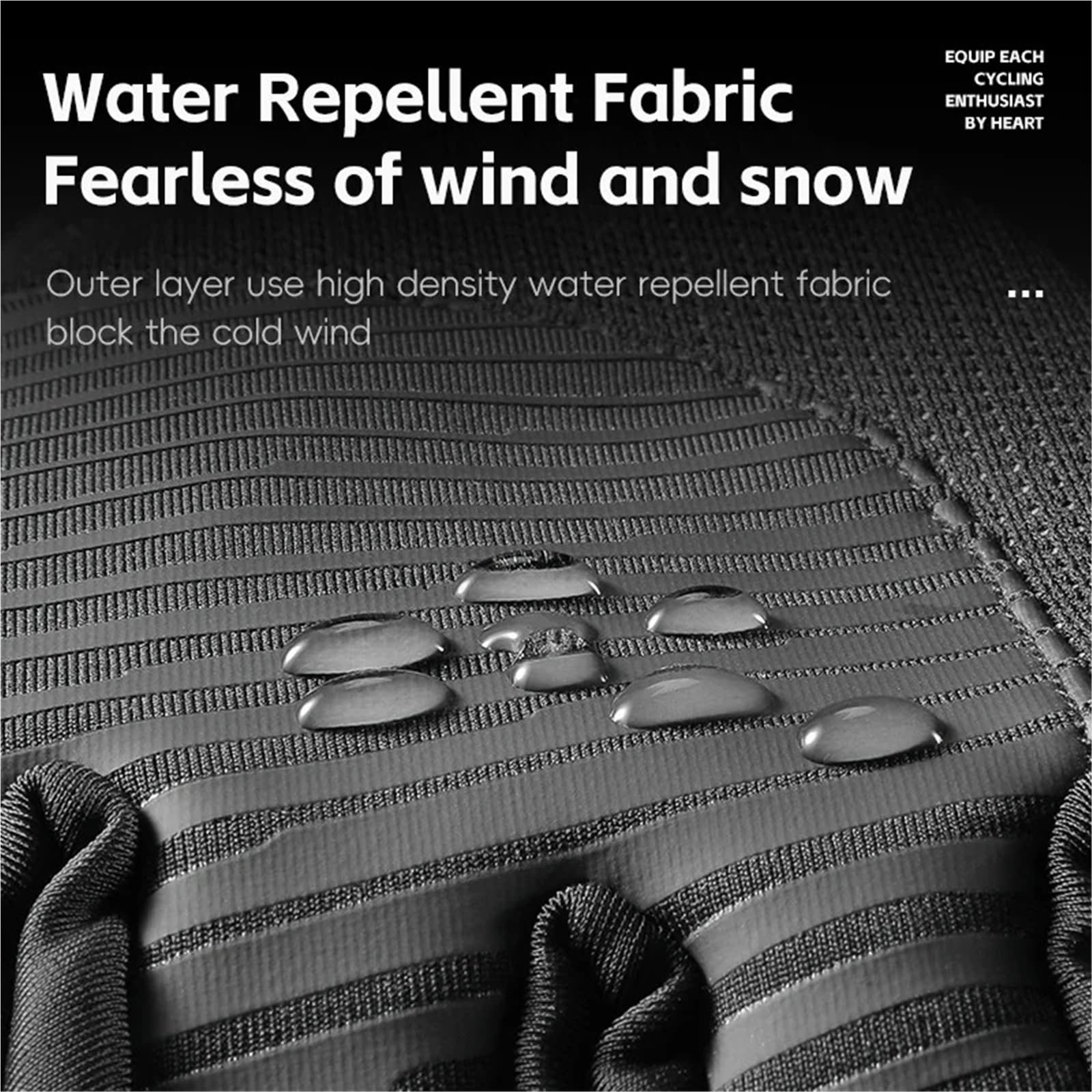 Generico Guanti da ciclismo invernali da uomo a dita intere - Guanti touchscreen termici, idrorepellenti e antiscivolo for MTB e bici da strada