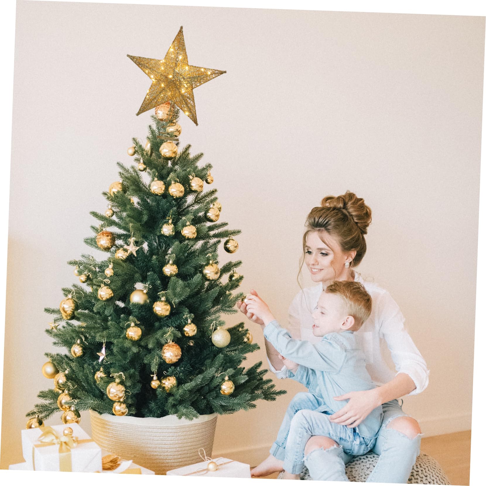 Ciieeo 2 Piezas Exquisitas Luces para Árbol De Navidad Adorno Fácil De Usar para Decoración Festiva.