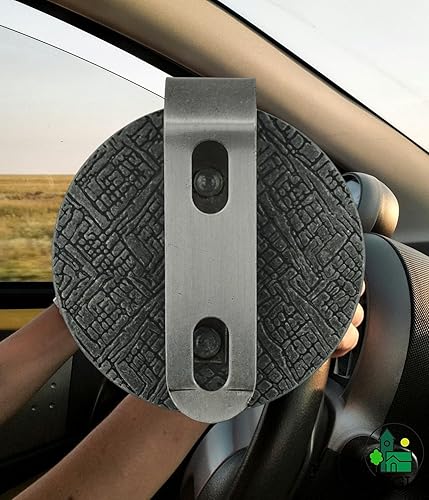 Miniatura 3 de VILLAGE GIFT IMPORTERS Medalla redonda de San Cristóbal | Santo patrón de viajeros y automovilistas | Clip de metal para visera de automóvil |