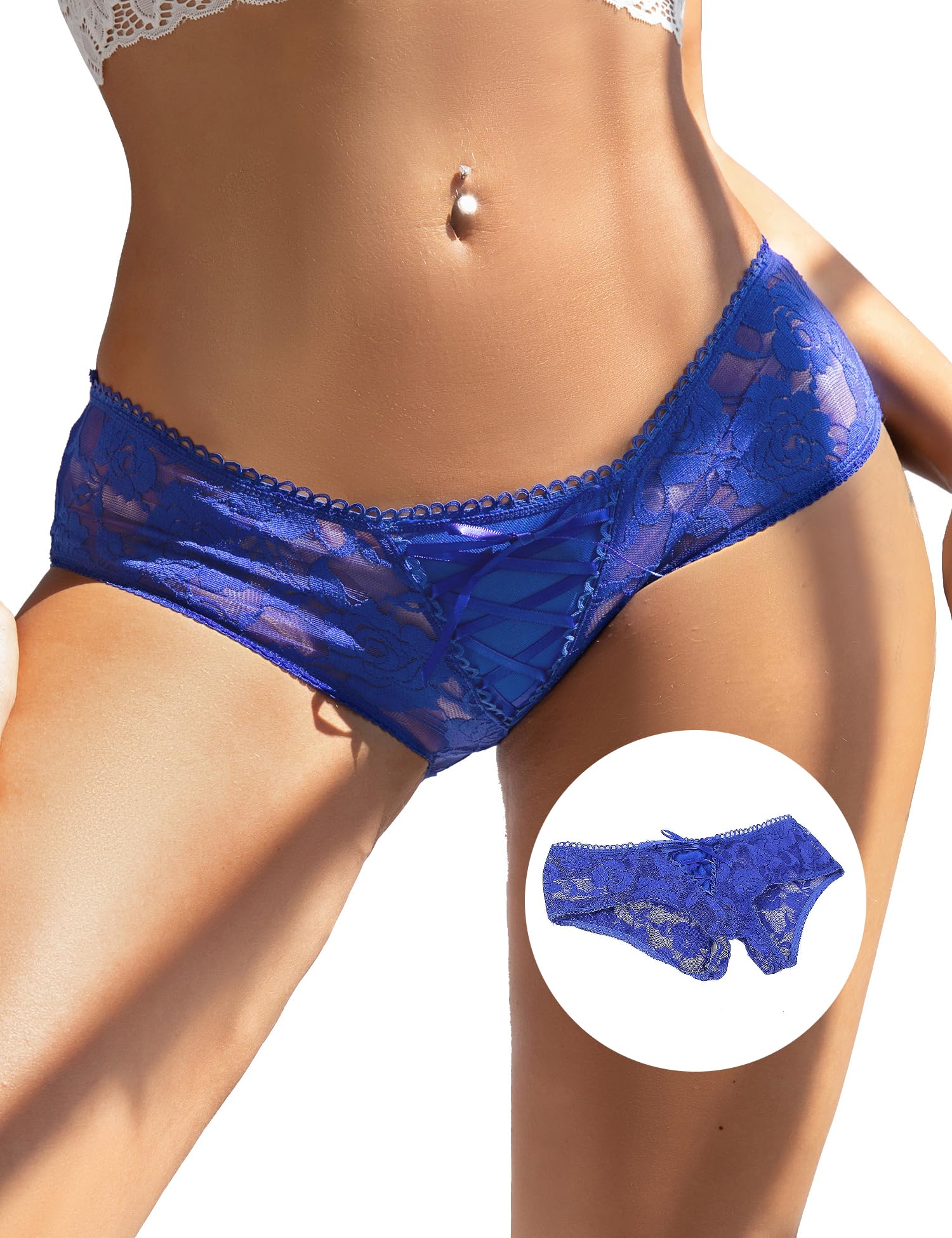 comeondearBoyshorts Panties for Women Plus Size Womens Underwear Cheeky Thong Panties Floral Boy Shorts for Dating