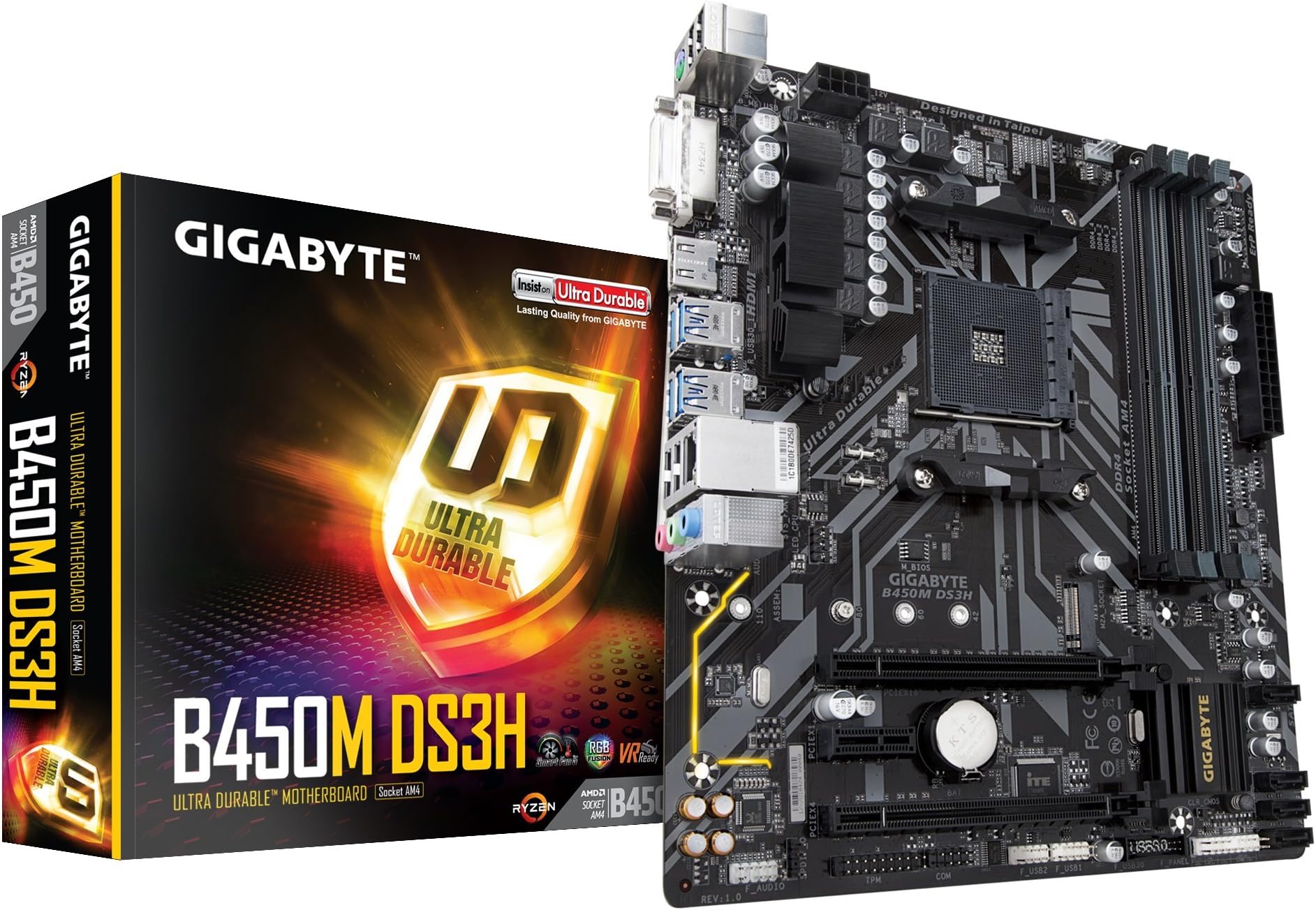 GIGABYTE B450M DS3H Ultra Durable MicroATX Motherboard Socket TR4 DDR4