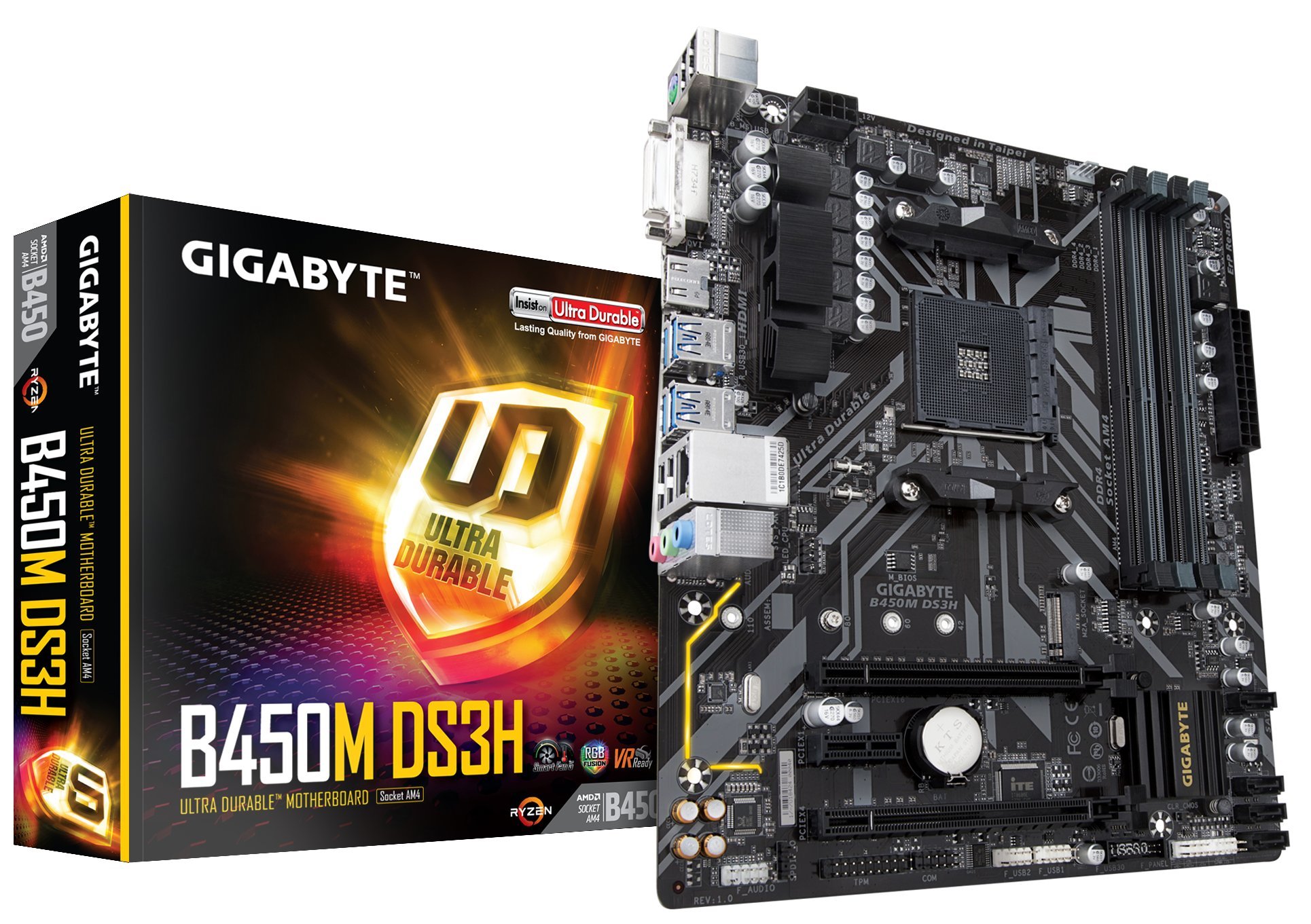 GIGABYTE B450M DS3H Ultra Durable MicroATX Motherboard Socket TR4 DDR4