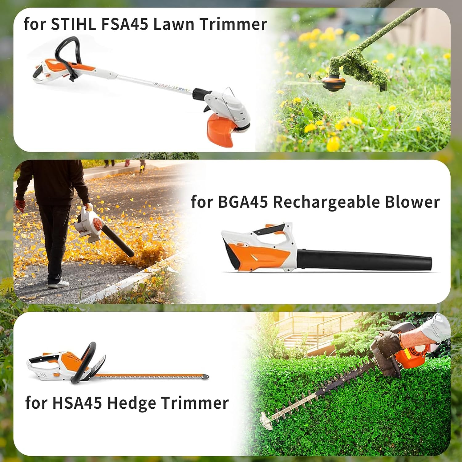 22.5V 0.65A Power Adapter for Stihl FSA45 BGA45 HSA45 Compatible with Stihl Lawn Trimmer、Blower 、Hedge Trimmer Replacement LK45 4511-400-5602 Adapter Charger