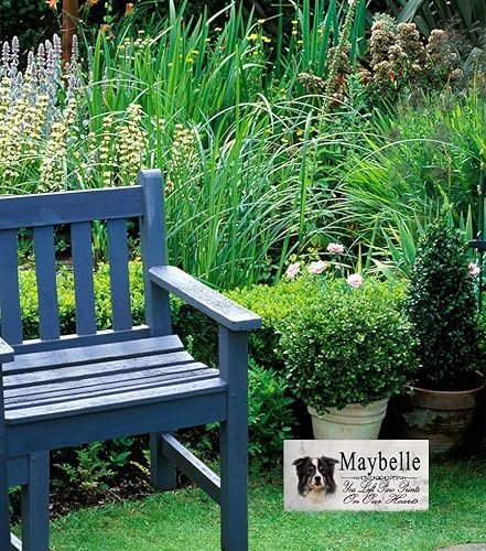 Miniatura 4 de Broad Bay Border Collie Memorial Stone - Placa personalizada para pérdida de mascotas para interiores o jardín, lápida para tumba al aire libre