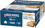 CLIF BUILDERS Barres de protéines à faible teneur en sucre 12 boîte de 56g barres, 16g Protéines, 5g Sucre, pas d'édulcorants artificiels, amandes salées caramel, snack riche en protéines, préparé au Canada