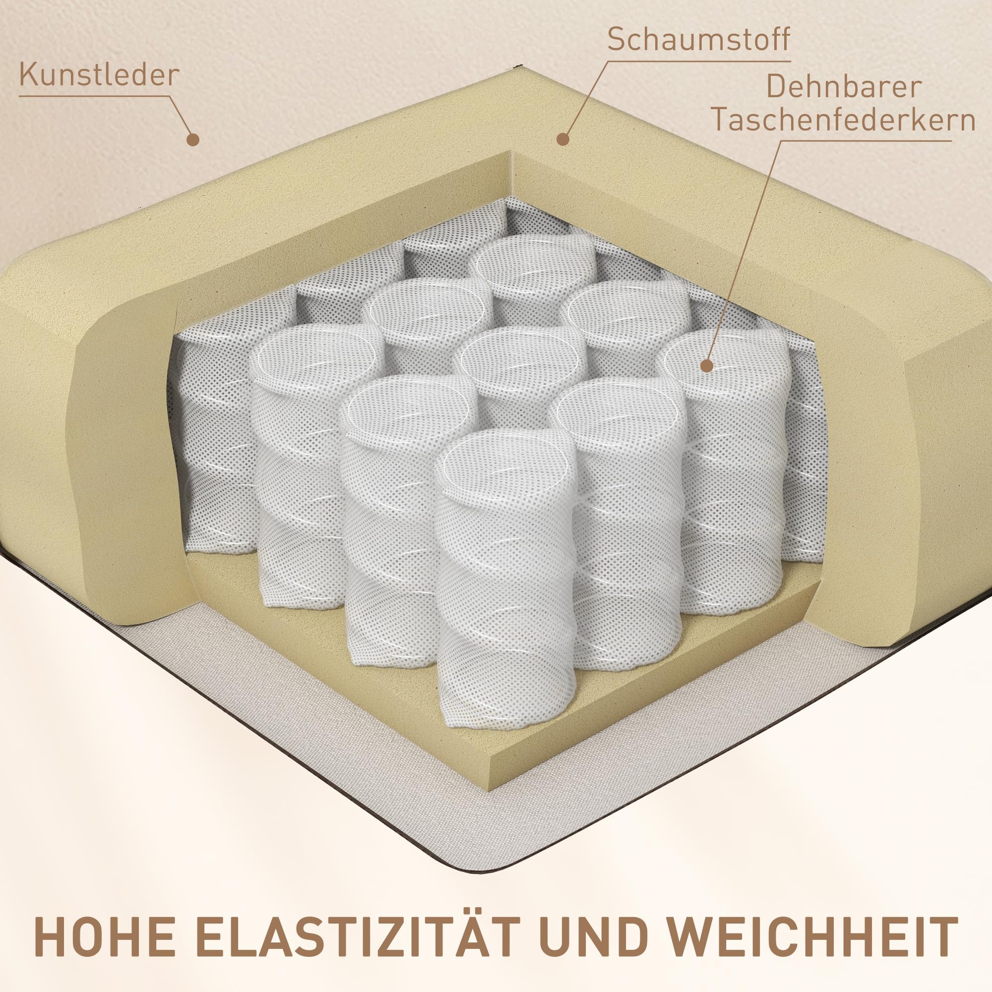 HOMCOM Relaxsessel Massagesessel mit Liegefunktion Vibration Cremeweiß | Fernsehsessel, Fußteil, Seitentasche, TV Sessel, Liegesessel, Ruhesessel, für Wohnzimmer