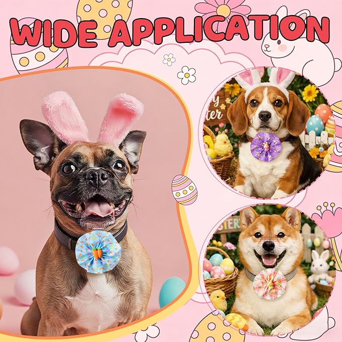 Huhumy 50 Pcs Lazo para Collar de Perro Pascua - Accesorio de Flores miniatura 4