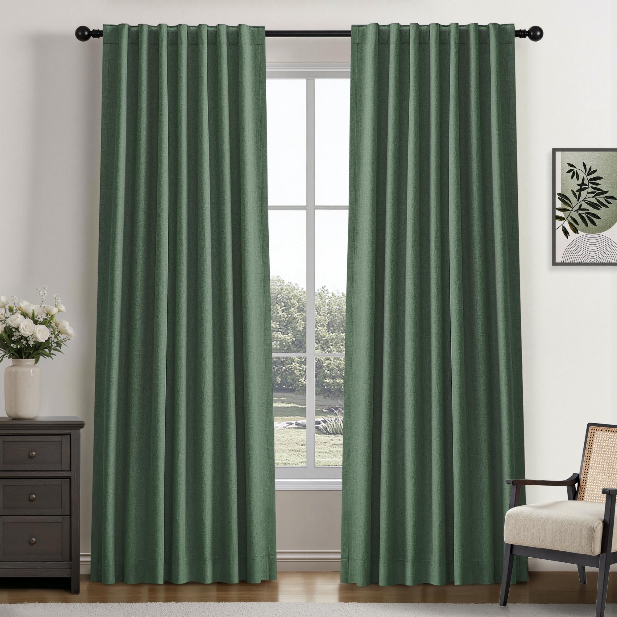 Rideaux occultants pour chambre de garçon déco lin mélangé cosy