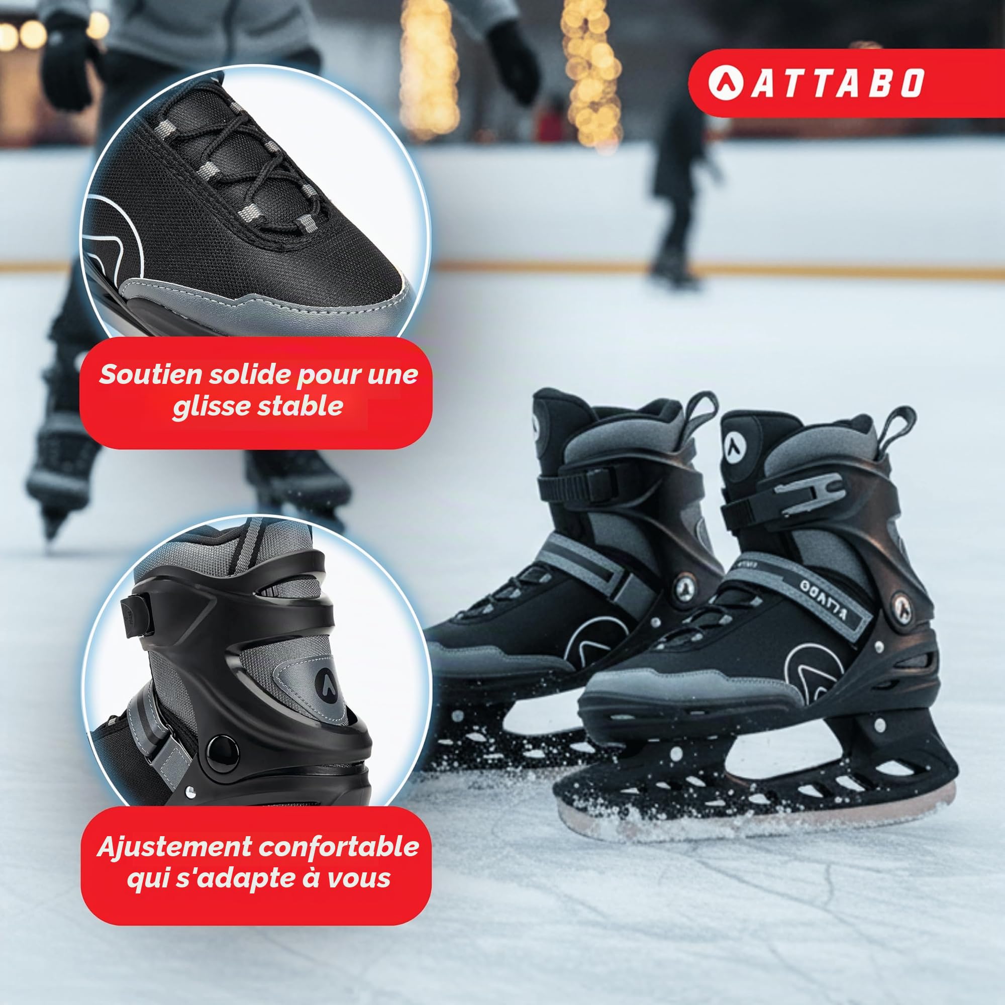 ATTABO Patins de Loisirs pour Homme Tore Couleur