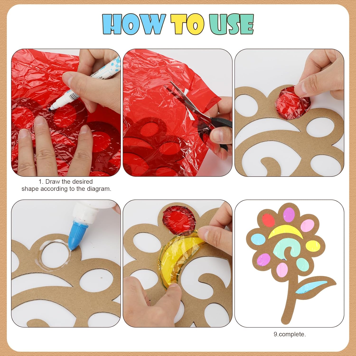 Threehoney 6 Pack Handmade Butterfly Wings Colored Cellophane Light and Shadow Wood Plank for Butterfly Theme Birthday Accessories Party