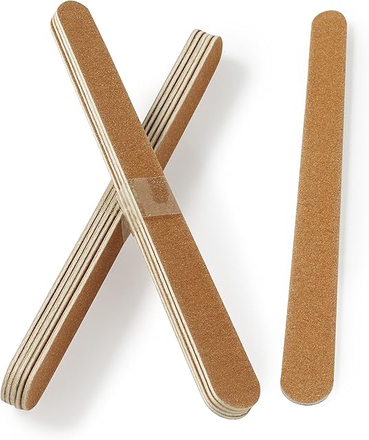 Manicare Pack of 12 Emery Boards, 12cm Long, Nail Files For Shaping Natural Nails, Double Sided Fine And Coarse Grit, Strong And Durable, For At Home DIY Salon Professional Manicure Or Pedicure