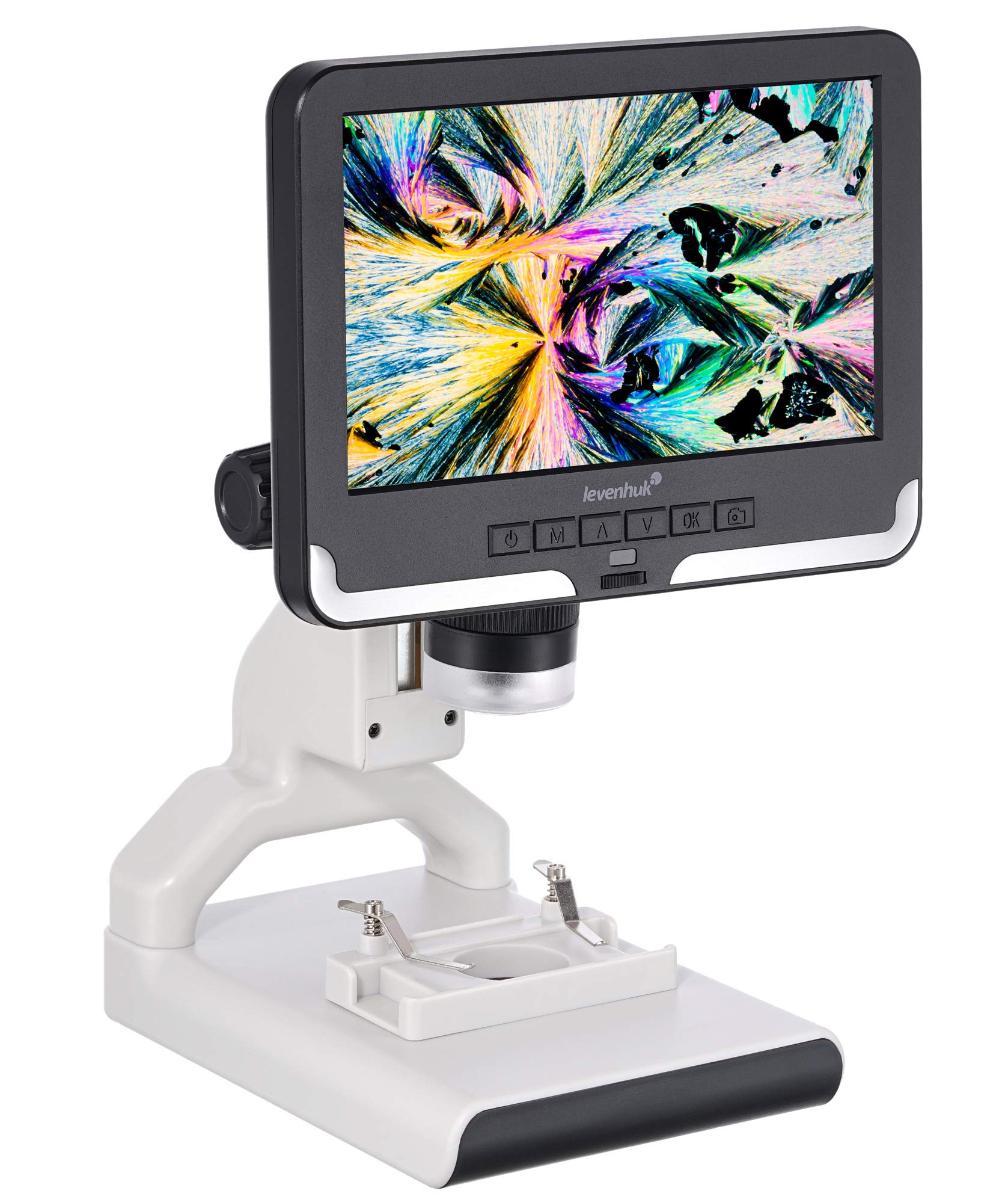 Levenhuk Rainbow DM700 LCD Microscopio Digitale Wireless con Schermo LCD da 7", Ingrandimento 10x–200x, Telecomando e Vetrini Inclusi nel Kit