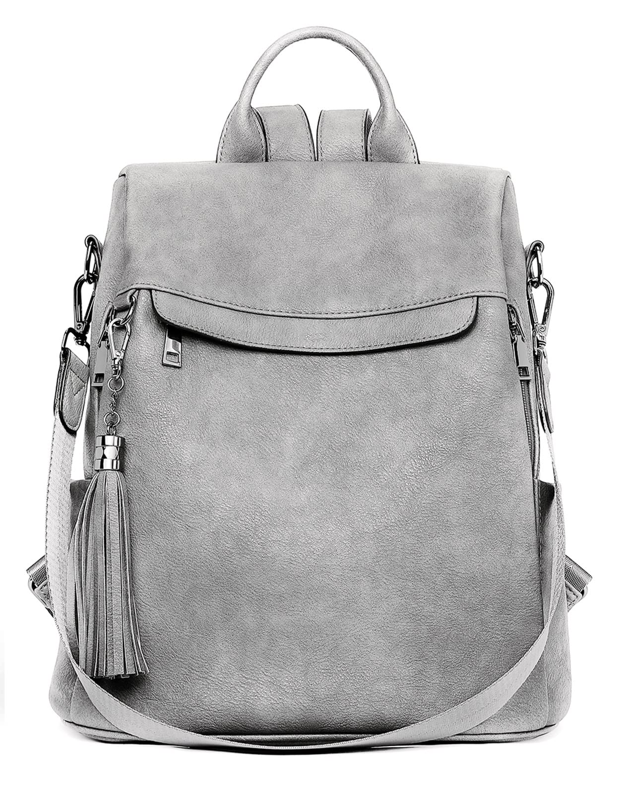Telena Backpack Purse for Women, PU Leather Anti Theft Travel Backpack Purse Shoulder Bags with Tassel