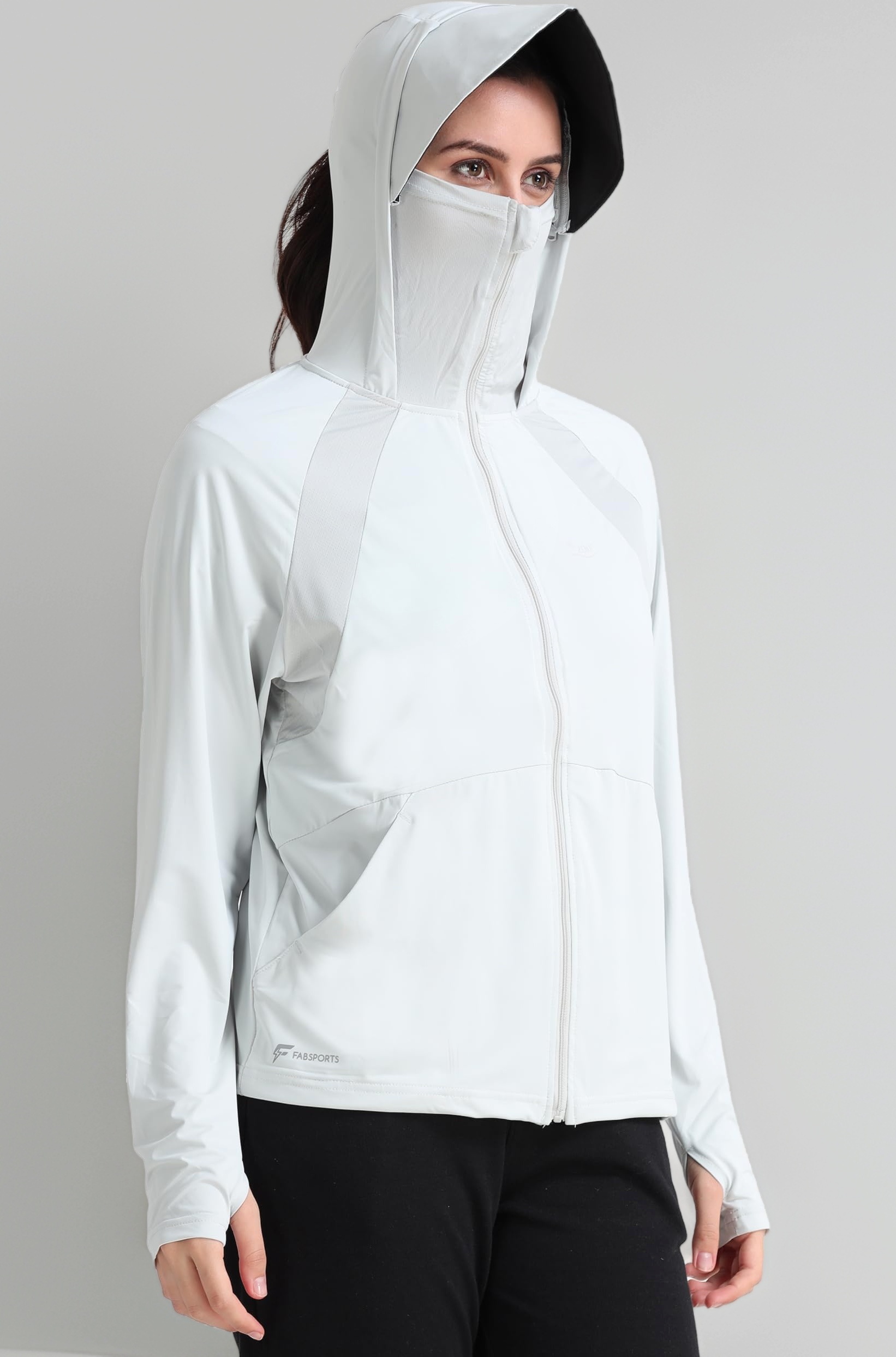 Women's UV Protection Sun Screen Jacket, Full Zip Sun Protection Clothing, Lightweight with UPF 50+ Protection for Outdoors, with Pockets, Sun Protective Clothing for Women