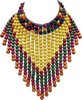 ブラジルのアマゾン川のネックレス 木製ビーズの多重ストランドネックレス