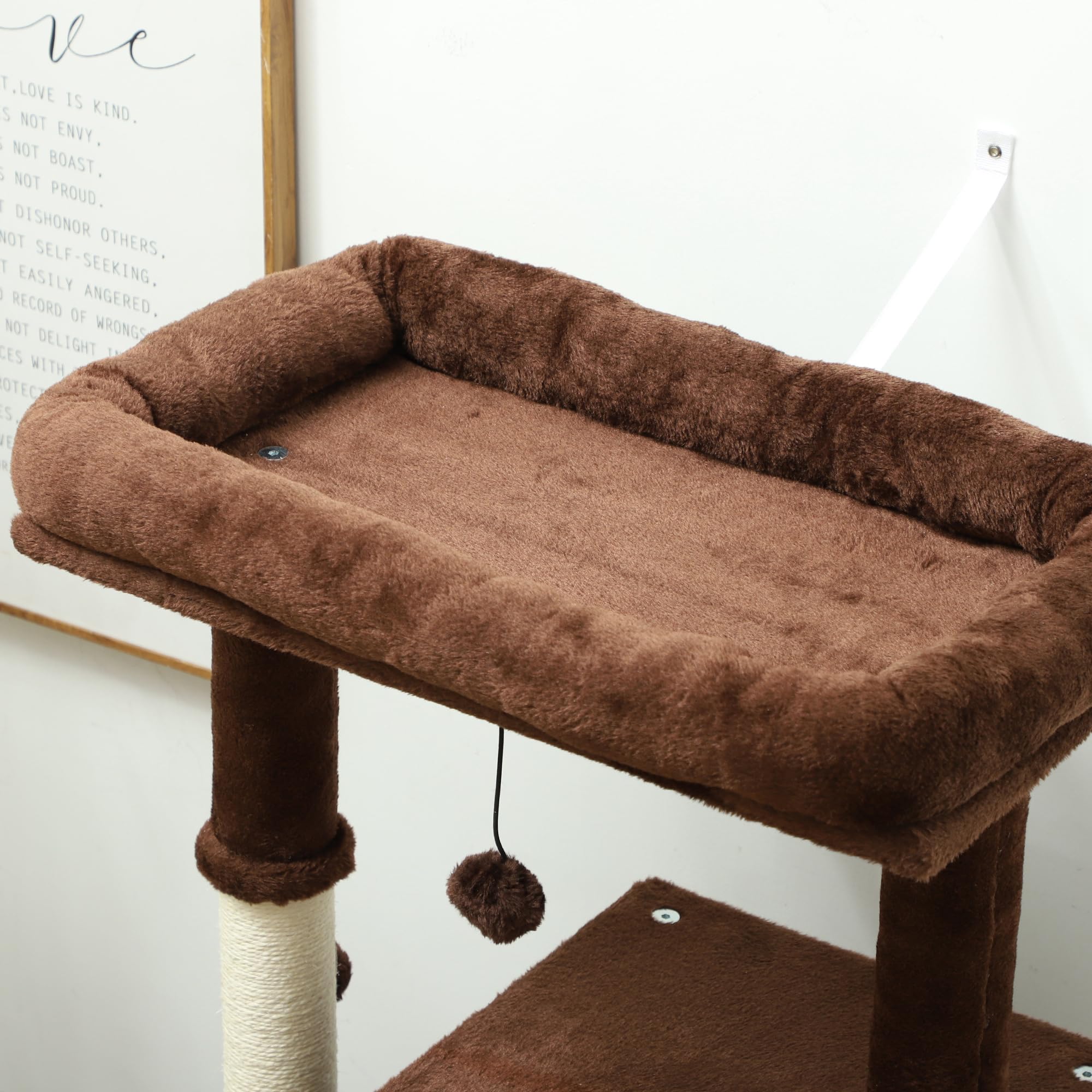 PawHut Arbre à griffer 132 cm avec Plateformes Marron