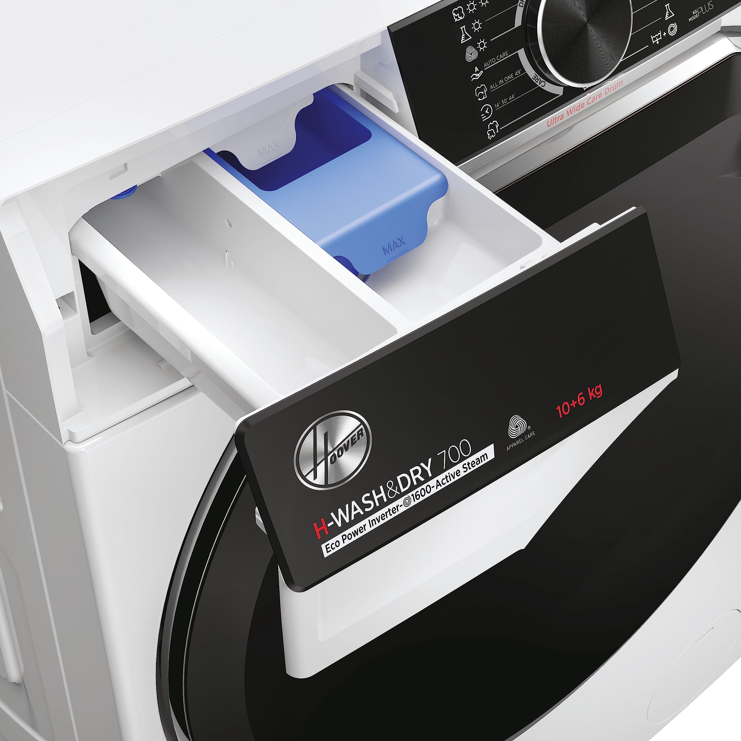 Hoover H-WASH&DRY 700 Lavasciuga 10+6 Kg, Libera Installazione, Carica Frontale, 60 x 53 x 85 cm, Classe A/D, 1600 Giri, Wi-Fi + BLE, Controllo Remoto, Auto e Steam Care Pro, Bianco - H7D 6106MBC-S