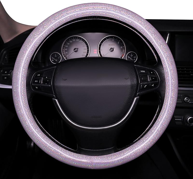 Capa para Volante GXT com Strass e Brilho na Cor Roxa para Volantes de 36,8 a 38,9 cm