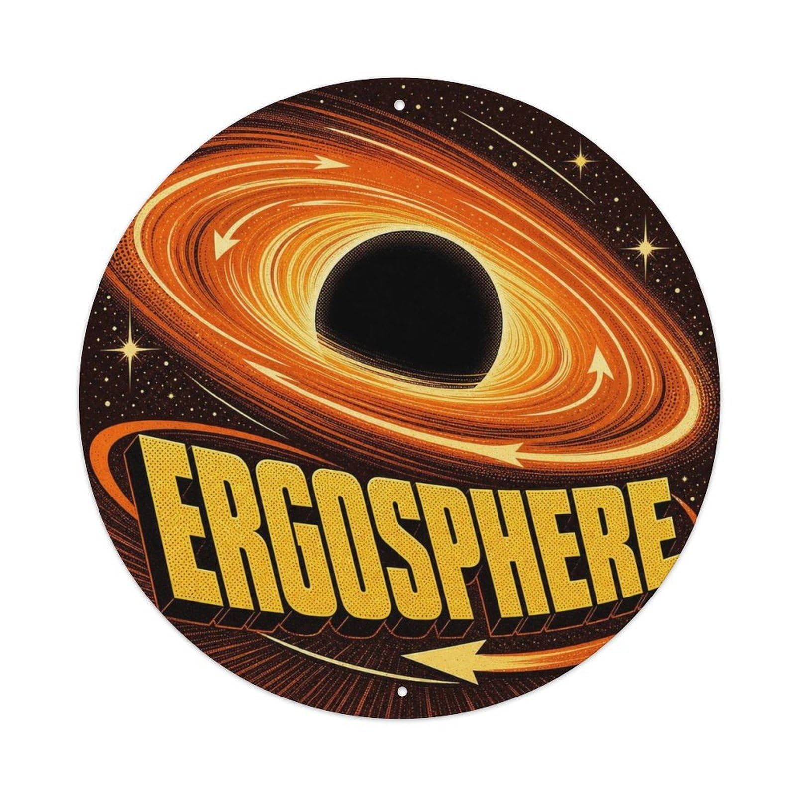 Este 8X8inch Style Black Hole Ergosphere Cosmos Universe Deep Space Metal Tin Sign