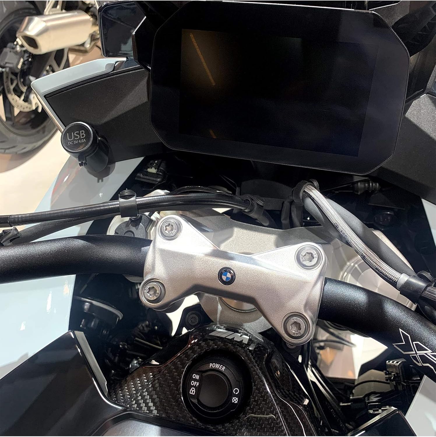 Cliff Top DIN Hella Powerlet Plug to Dual USB Motorcycle Charger Adapter 4.6A Compatible with BMW Ducati Triumph (Short Angled)