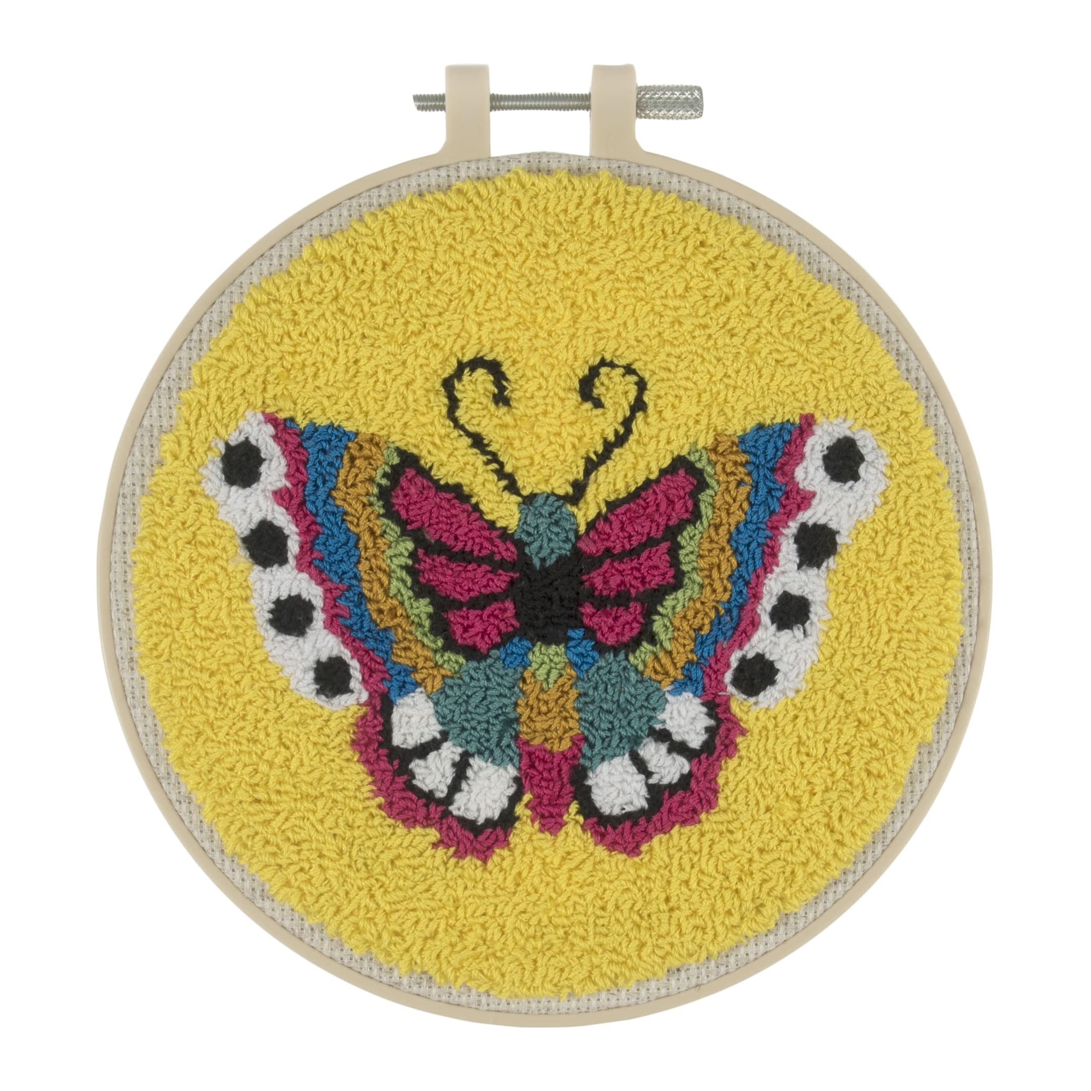 Trimits Embroidery Punch Needle Hoop Kit, Butterfly, 15.2cm 6”