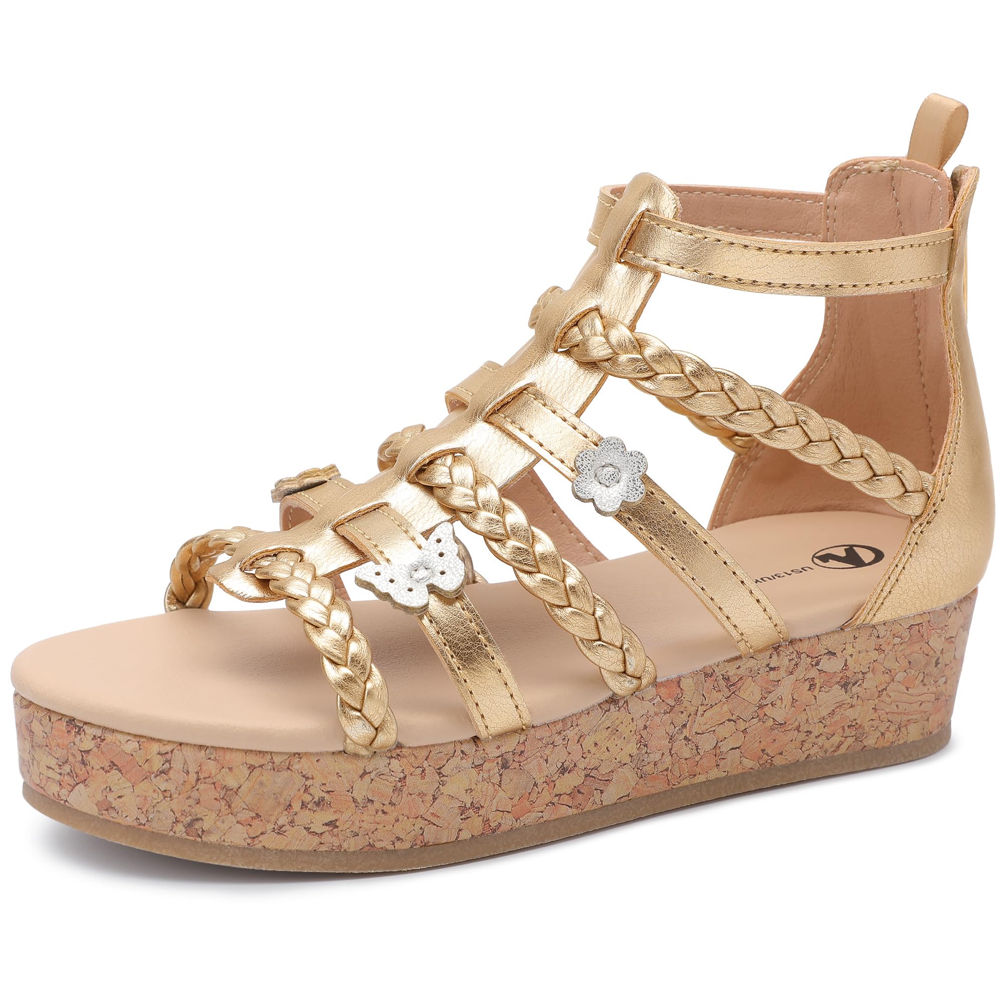 shoeslockerGirls Sandals Flatform Wedge Open Toe Summer Shoes Little Big  Kid Flower Girl Heels Dress Shoes