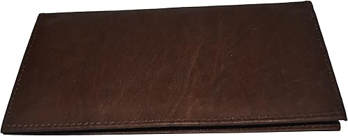 Miniatura 4 de Leatherboss - Funda delgada de piel auténtica para chequera para hombres y mujeres, color marrón oscuro, Marrón oscuro