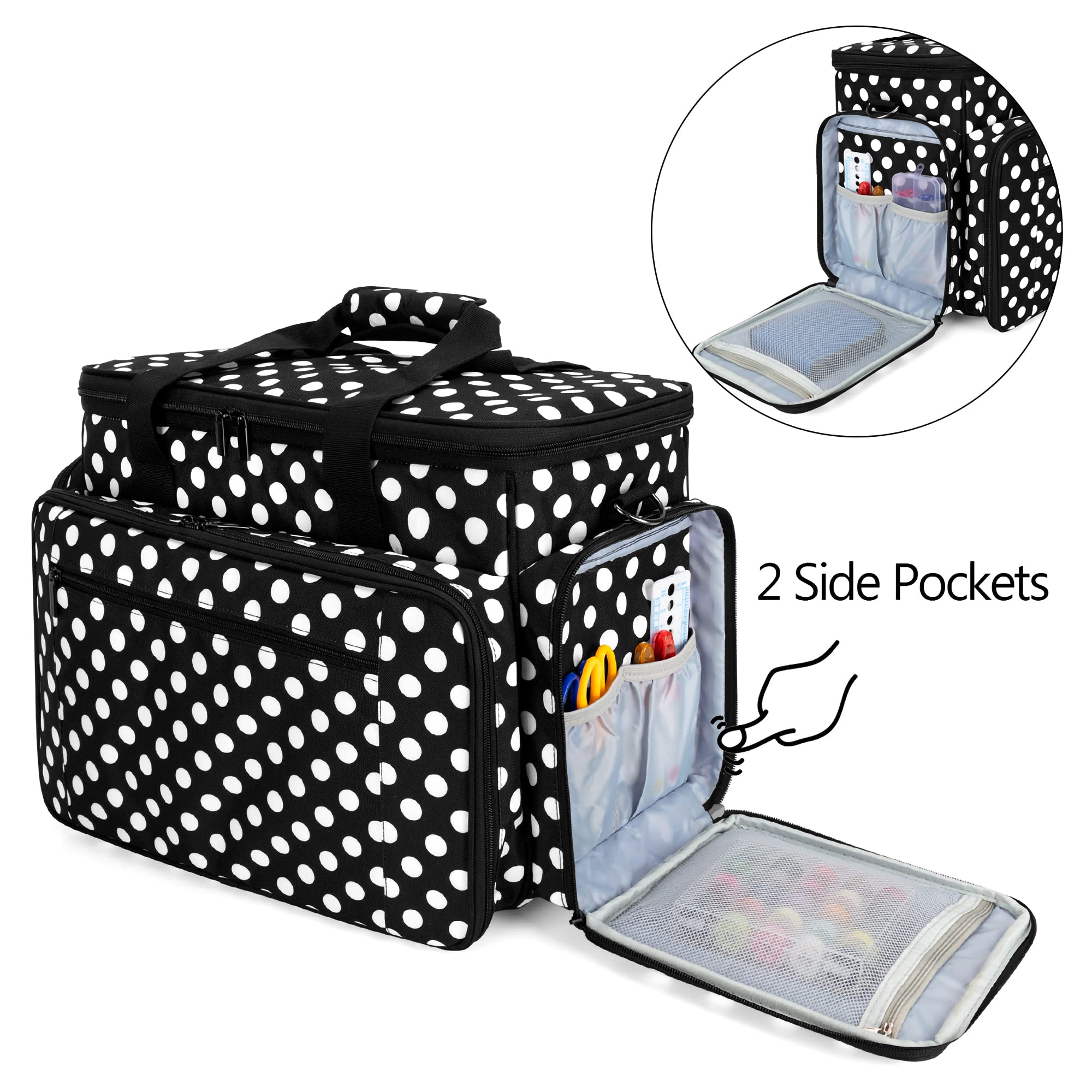 Luxja Sac de transport pour machine à coudre avec rembourrage amovible, étui de voyage pour machine à coudre et accessoires (convient à la plupart des machines à coudre standard), noir (sac uniquement Luxja Sac de transport pour machine à coudre avec rembourrage amovible, étui de voyage pour machine à coudre et accessoires (convient à la plupart des machines à coudre standard), noir (sac uniquement