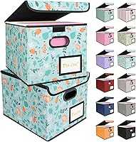 Vista 18 de Caja organizadora de archivos BALEINE con tapa, organizador de carpetas de archivos plegable con deslizador de plástico, caja de carpetas