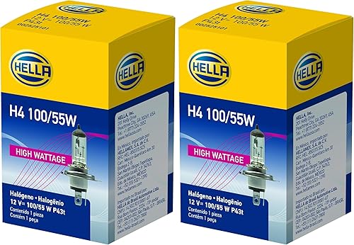 Miniatura 1 de HELLA Bombilla H4 de alta potencia de 10055 W, 12 V (paquete de 2)