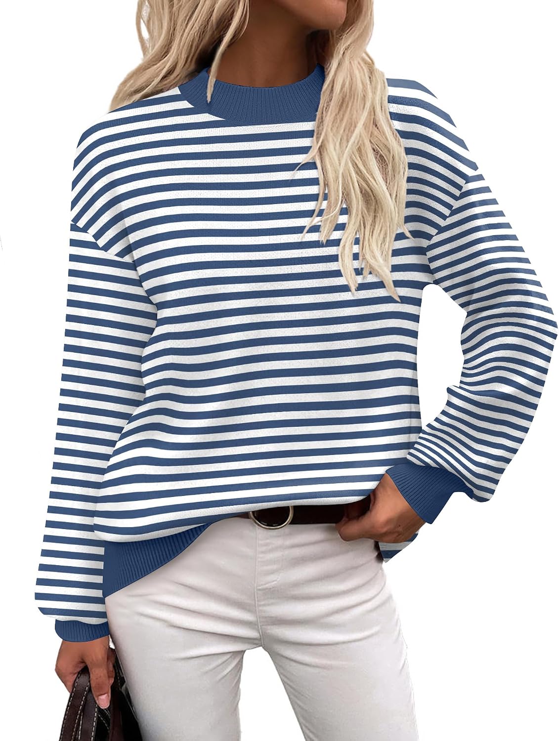 Zeagoo Sweaters for Women Fall Fashion 2025 Trendy Long Sleeve Turtleneck Pullover Lantern Knit Sweater Tops