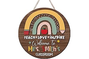 Hyturtle Personalized Teacher Name Sign, A Great Addition to Classroom Sign Décor Assortment.
