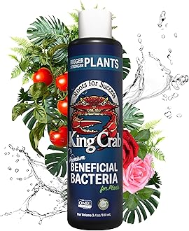 King Crab Instant Compost Tea, Root Stimulator for Plants, Ultra Concentrated OMRI Organic Bacteria, 275 Million Organisms per ml, Roses, Tomatoes, Houseplants, Soil Conditioner, Soil Microbes