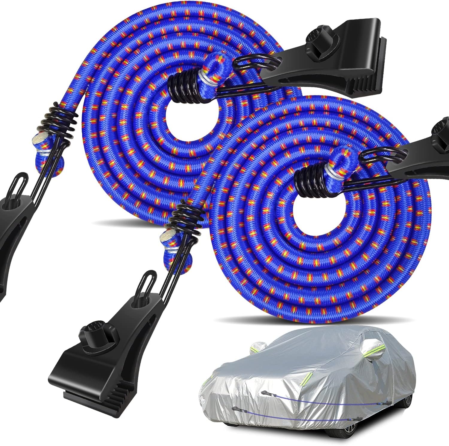 Hlogree 2PCS Car Cover Gust Straps Wind Protector,Bungee