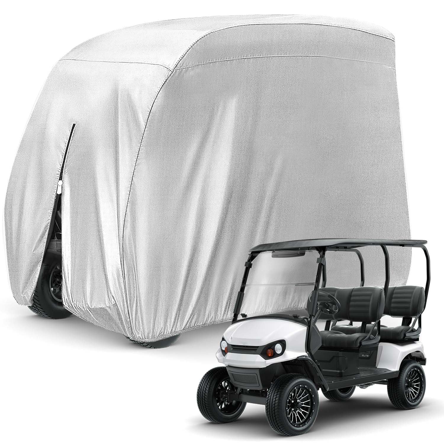 4 Passenger 420D Waterproof Golf Cart Cover fits EZ GO Club Car Yamaha, Sunproof Dustproof