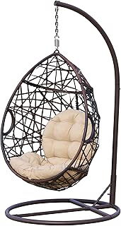 Christopher Knight Home 239197 | Outdoor Wicker Tear Drop Hanging Chair | in Brown - coolthings.us