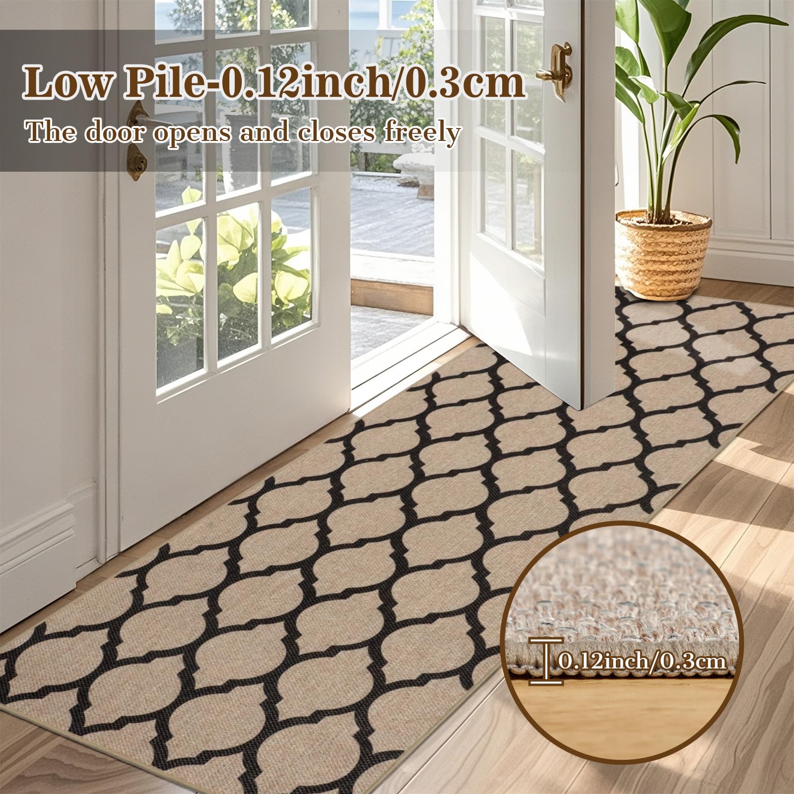 Tappeto passatoia in tessuto per corridoio, antiscivolo, 80 x 200 cm, lavabile, moderno, per corridoio, cucina, ingresso e soggiorno