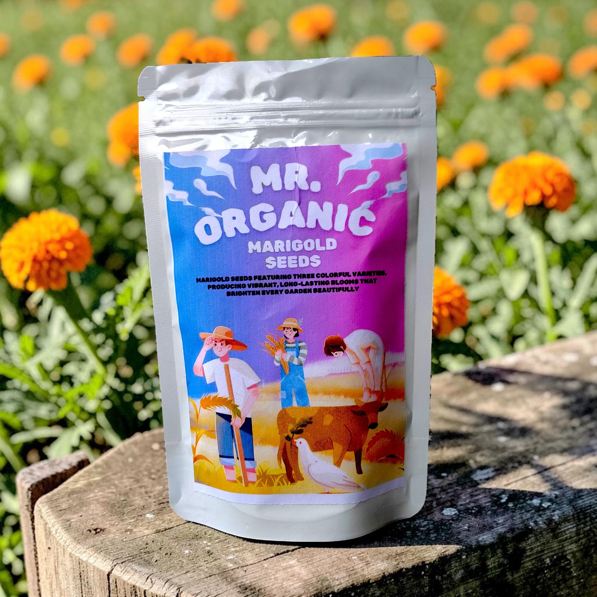 Mr.Organic Marigold Seeds - Vibrant Garden Blooms -1 Mr.Organic Marigold Seeds - Vibrant Garden Blooms -1