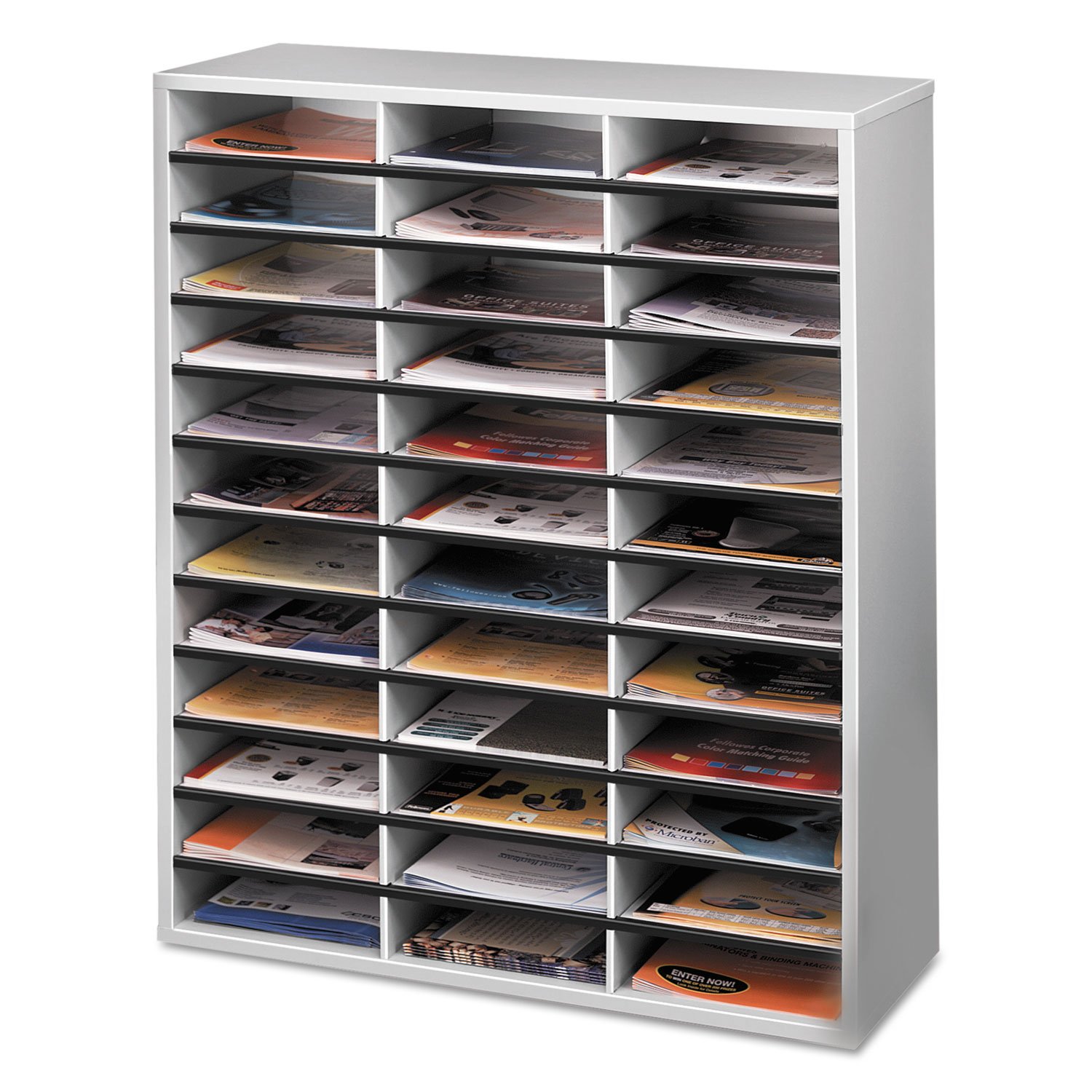 Fellowes Ablagefach für Dokumente melaminbeschichteter Rahmen 36 Fächer 737 x 302 x 881 mm