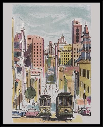 Poster Master Póster de viaje vintage, impresión de San Francisco, arte de California, arte de teleférico, regalo ideal para él, ella, amante de los disponible en Yaxa Peru