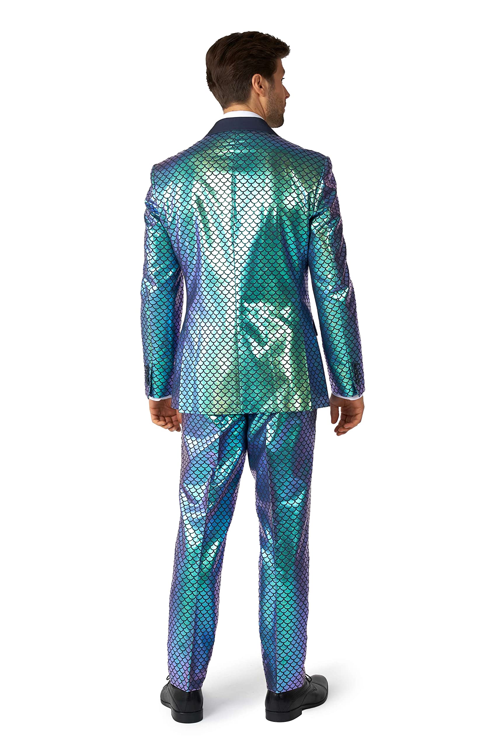 OppoSuits Herren Shiny Silver Business-Anzug Hosen-Set (1er Pack)