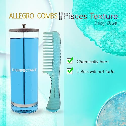 Miniatura 6 de Allegro Comb 1004 Peine desenredante de dientes anchos para mujeres, estilistas y pelo rizado, peine para hombre, 1 pieza (azul bebé)