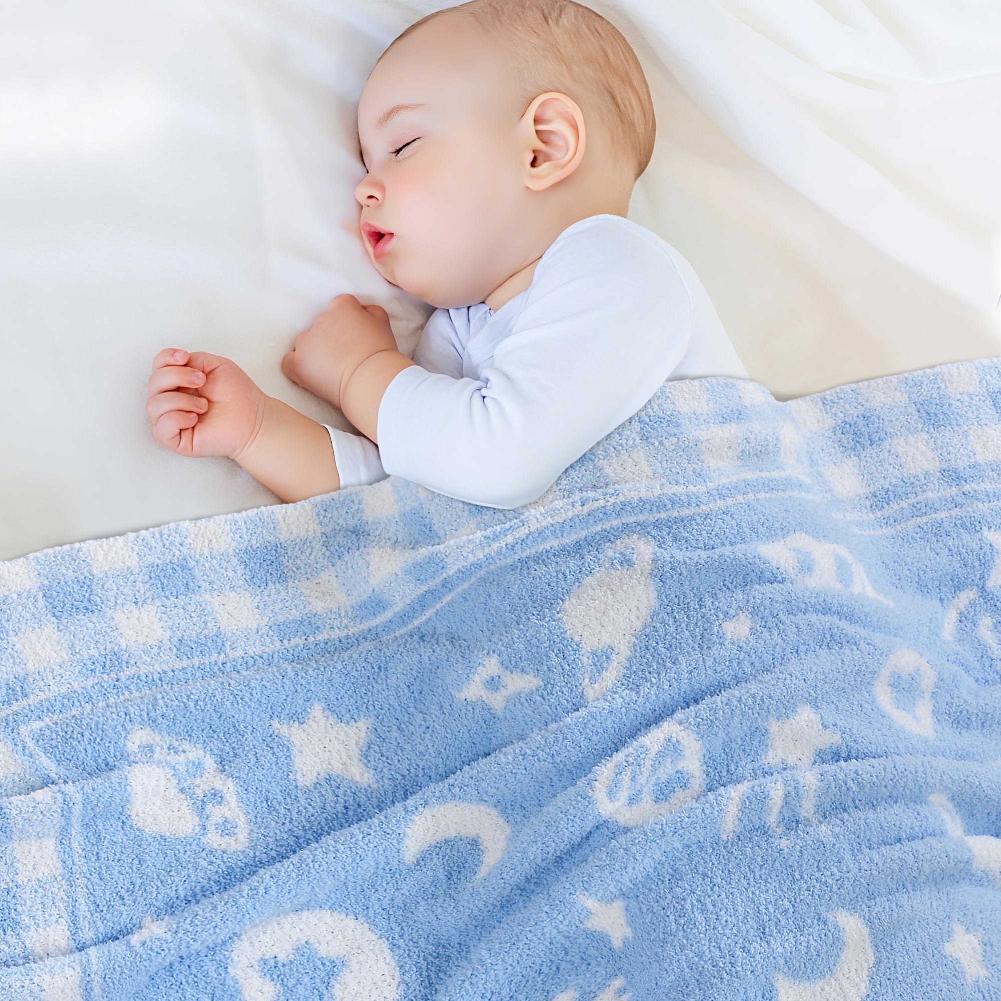 Amazon.com: Blue Planet Baby Blanket – Knitted Space-Themed Throw