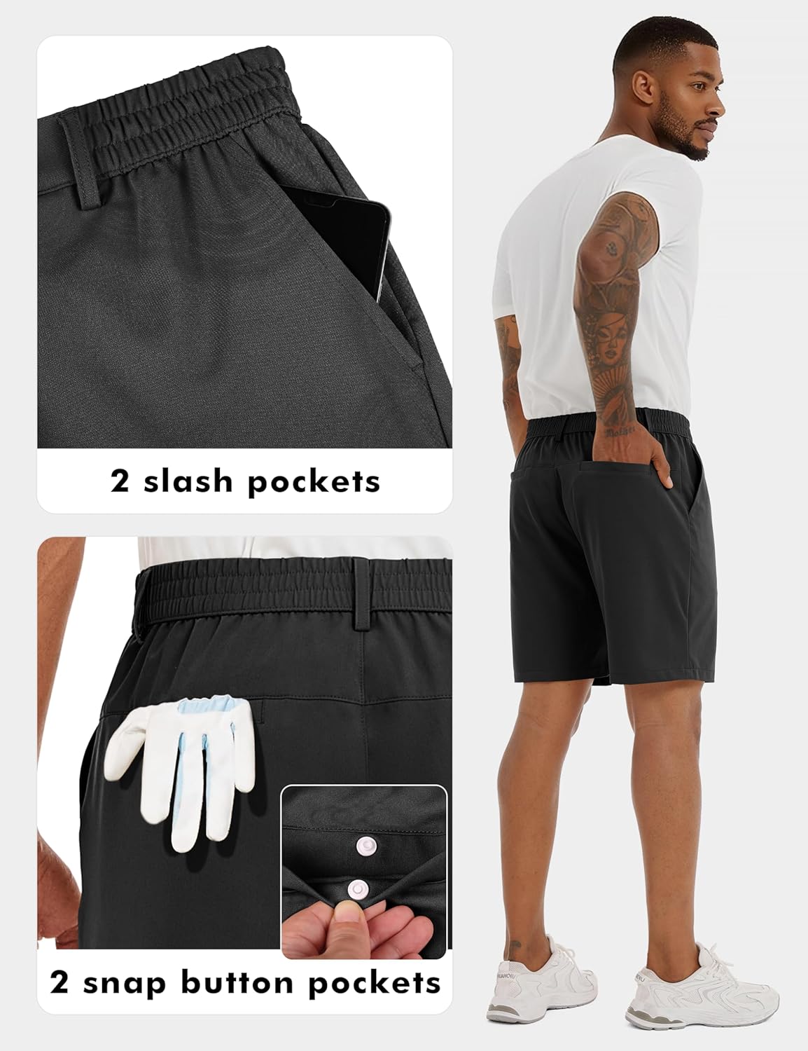 Lzzidou Mens 7" Dress Golf Shorts, Stretch Lightweight & Quick Dry, Casual Short with Pockets for Work & Business - Image 5