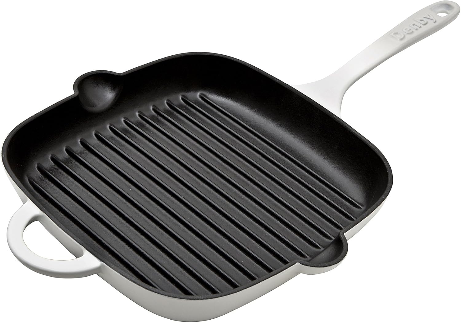 Denby Natural Canvas White Cast Iron Griddle Pan 25cm Oven Safe