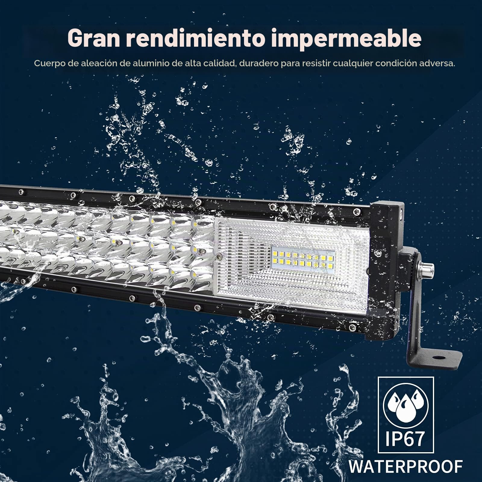 SKYWORLD 42 pulgadas 105 cm 540W Curvada Barra de luz led con 12V Arnés de Cableado, Largo alcance Barras Luminosas led impermeable para 4x4 Coche Off Road Camión Tractor SUV Todoterreno