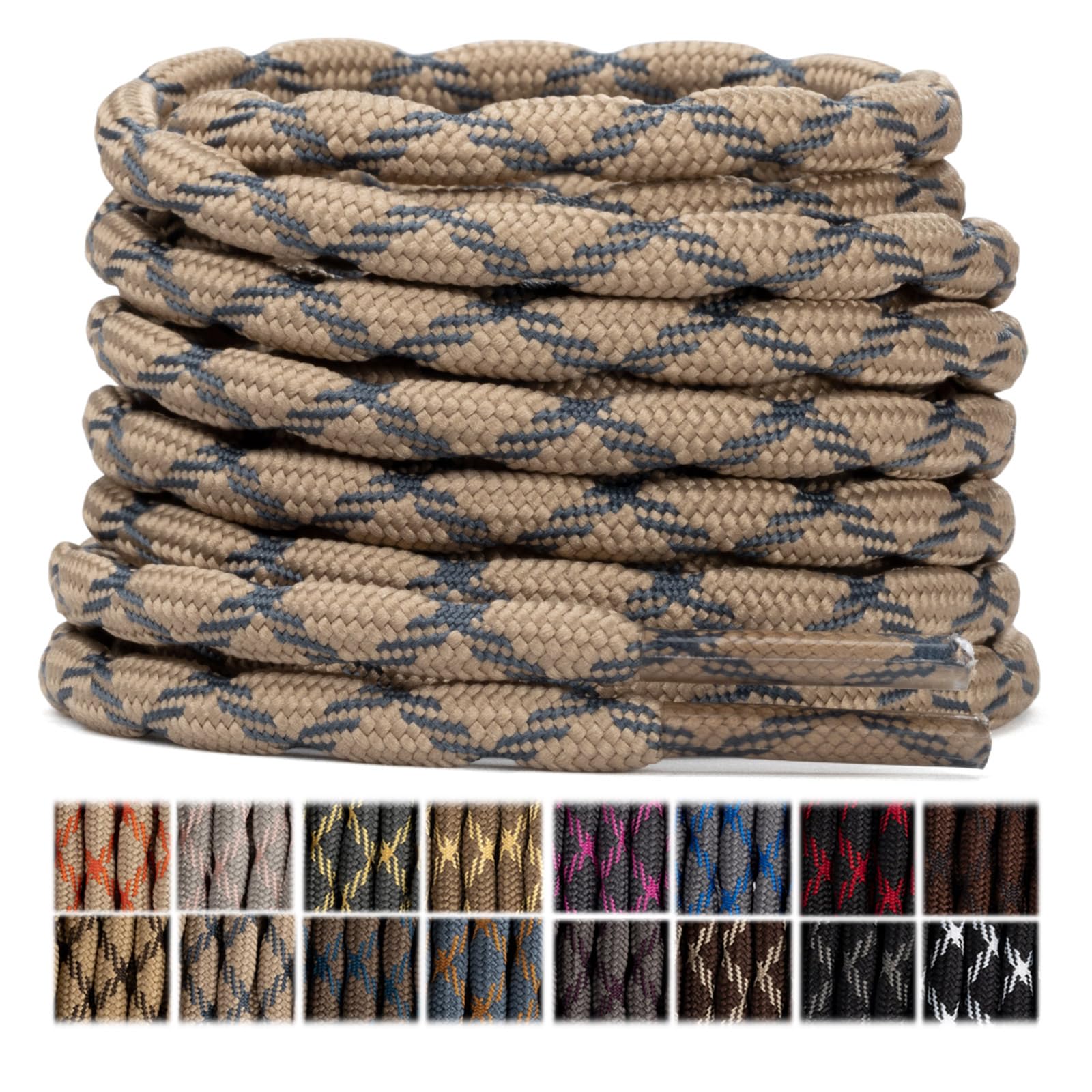 Stepace 2 Pares Cordones Redondos 4,5mm para Botas de Senderismo, Montaña y Trabajo, Cordones de Nylon Resistentes para Trekking — view 22