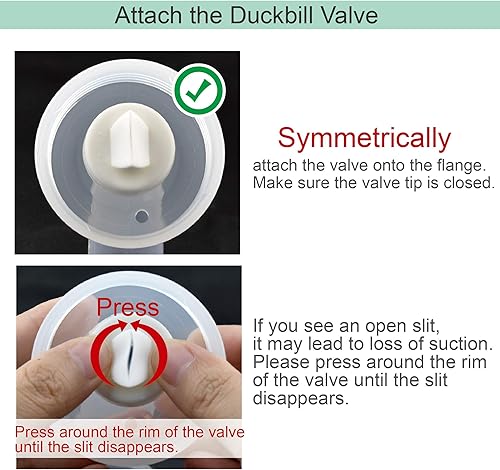Miniatura 7 de Maymom Adaptadores de bolsa de almacenamiento de leche materna compatibles con bombas Spectra S1, S2 2 válvulas de pico de pato incluidas material