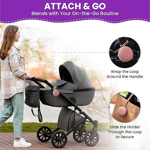 Miniatura 3 de Funda de silicona para chupete, paquete de 2 unidades, sin BPA, silicona de grado alimenticio, organizador de chupetes de viaje con cremallera