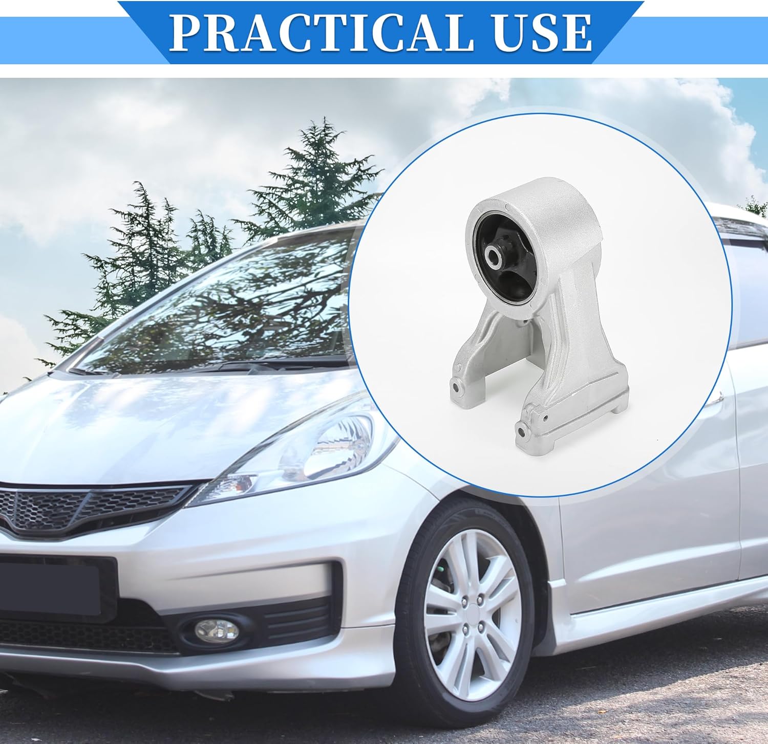 Engine Motor Mount Compatible for Honda Odyssey 2005-2010, Wear Resistance Iron Silver Tone ENGINE MOUNTING